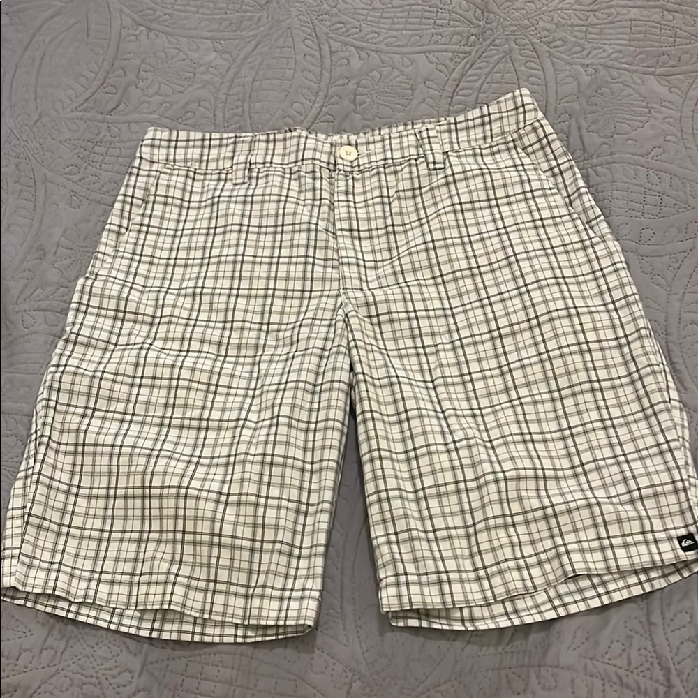 Men's Plaid Shorts - Black and White